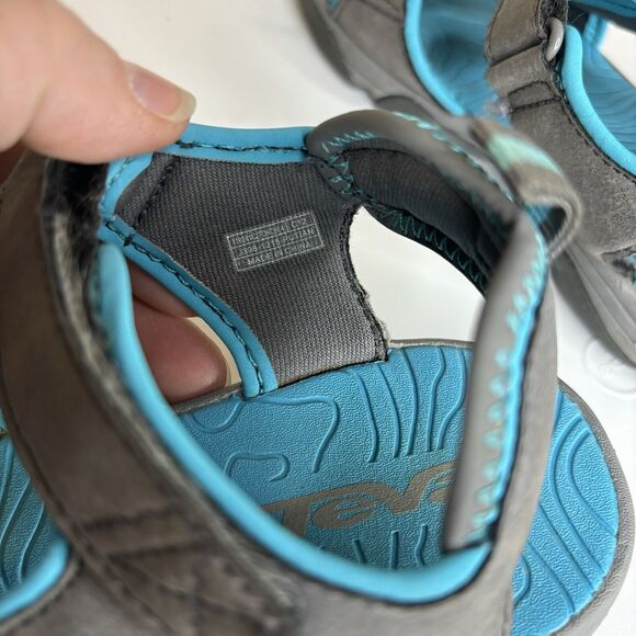 Teva Toachi 4 Water Shoes Sandals Kids Size 12 Grey Teal Hook & Loop Hiking EUC - Picture 8 of 9